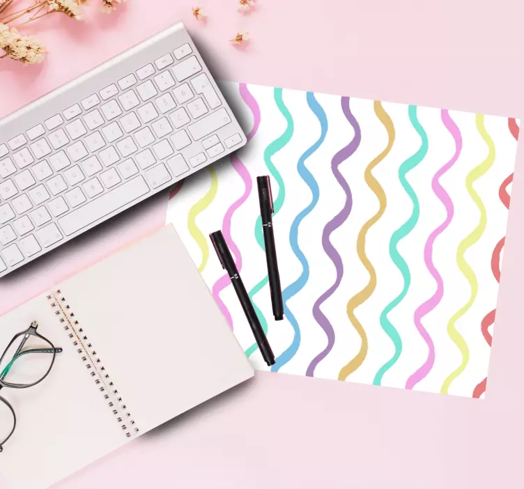 Mouse pad patterns colorful wavy lines - TenStickers
