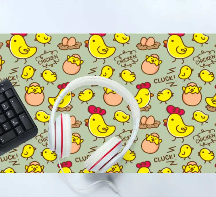 Mouse pad patterns cute chickens design - TenStickers