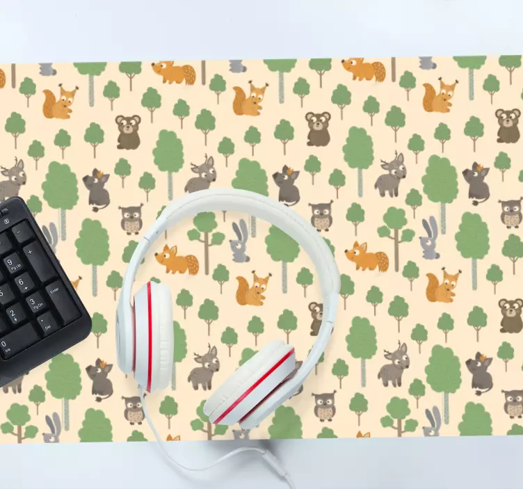 Mouse pad patterns cute forest animals design - TenStickers