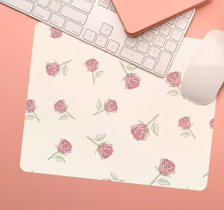 Mouse pad patterns delicate rose arrangement - TenStickers