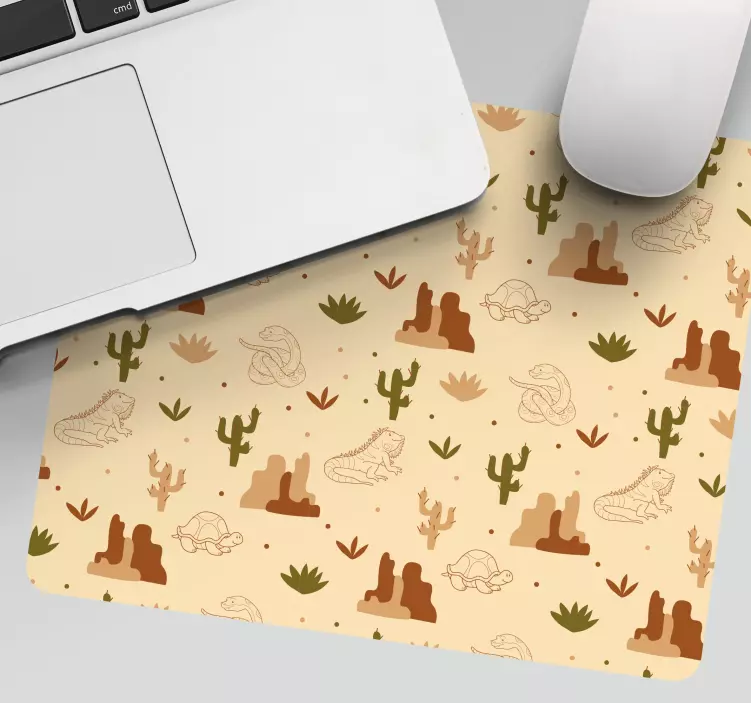 Mouse pad patterns desert creatures and plants - TenStickers