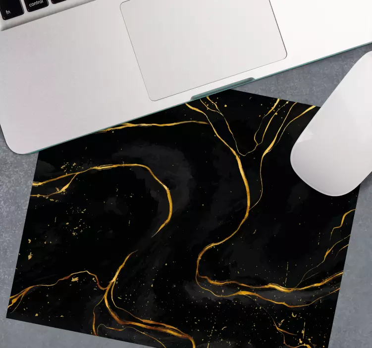Mouse pad patterns elegant black swirl - TenStickers