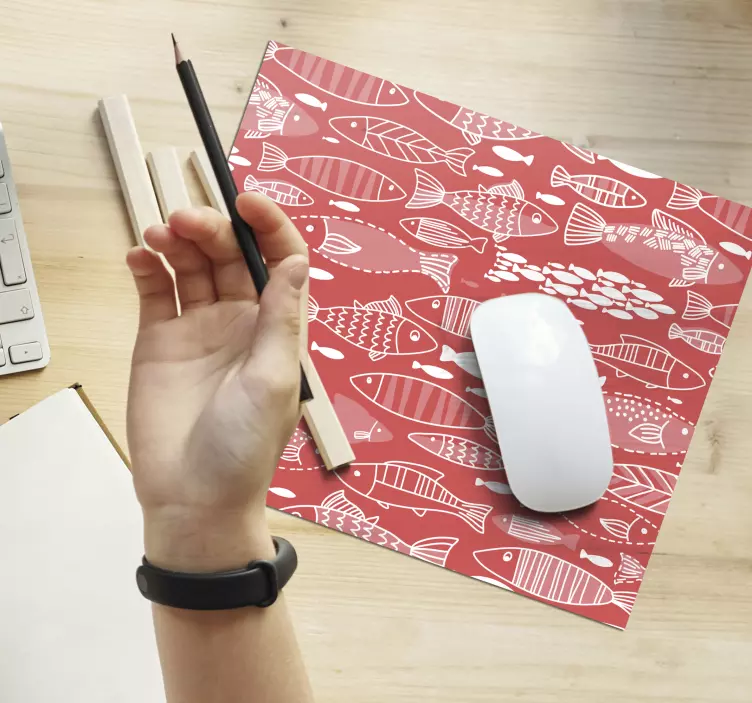 Mouse pad patterns fish design artwork - TenStickers