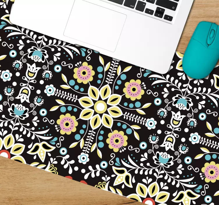 Mouse pad patterns floral artistry design - TenStickers