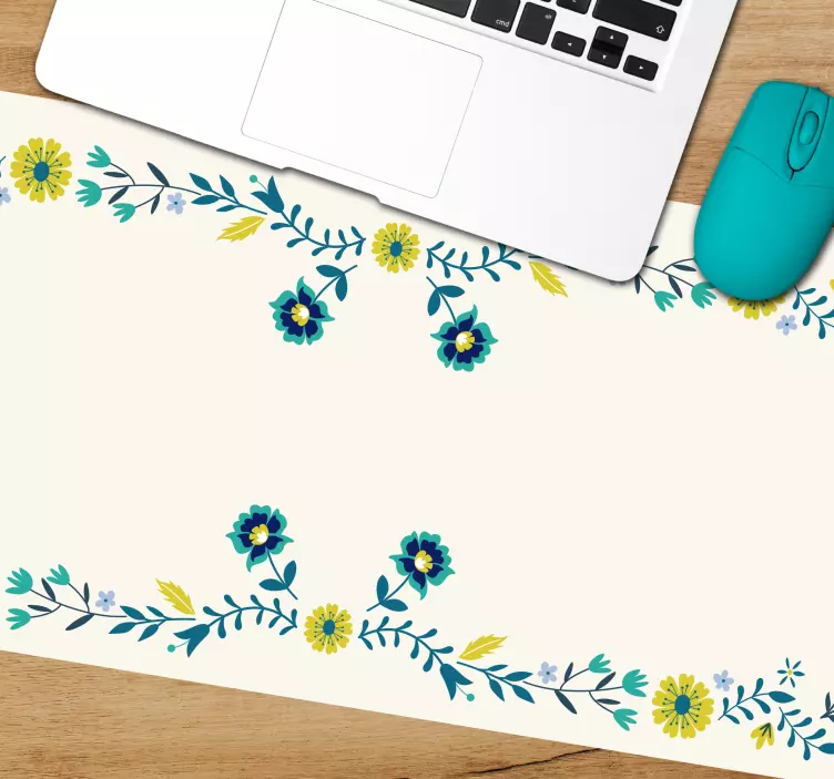Mouse pad patterns floral border design - TenStickers