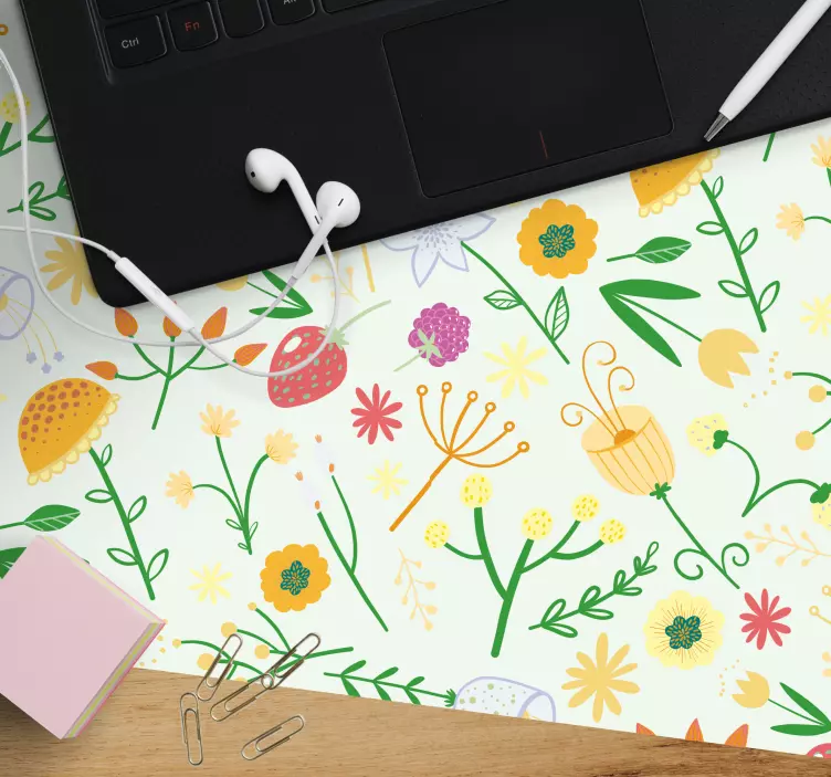 Mouse pad patterns floral emblem design - TenStickers