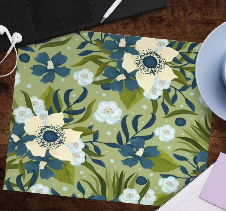 Mouse pad patterns floral greenery design - TenStickers