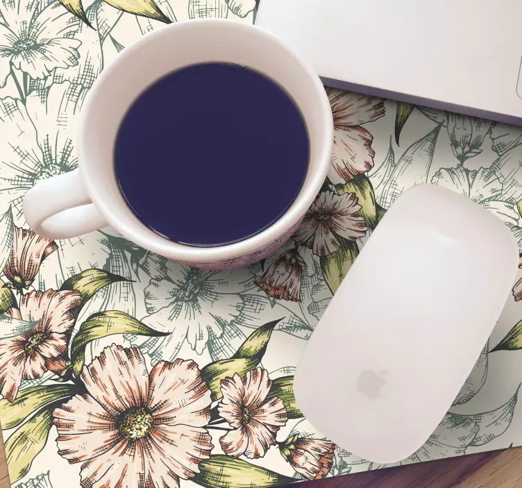 Mouse pad patterns floral inspired design - TenStickers