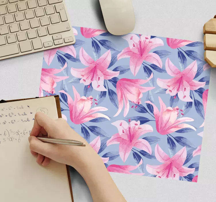 Mouse pad patterns floral lilies design - TenStickers