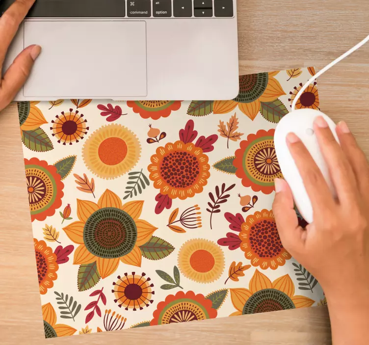 Mouse pad patterns floral pattern design - TenStickers