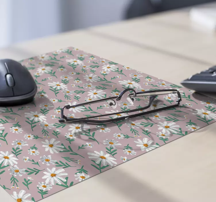 Mouse pad patterns floral pink background - TenStickers