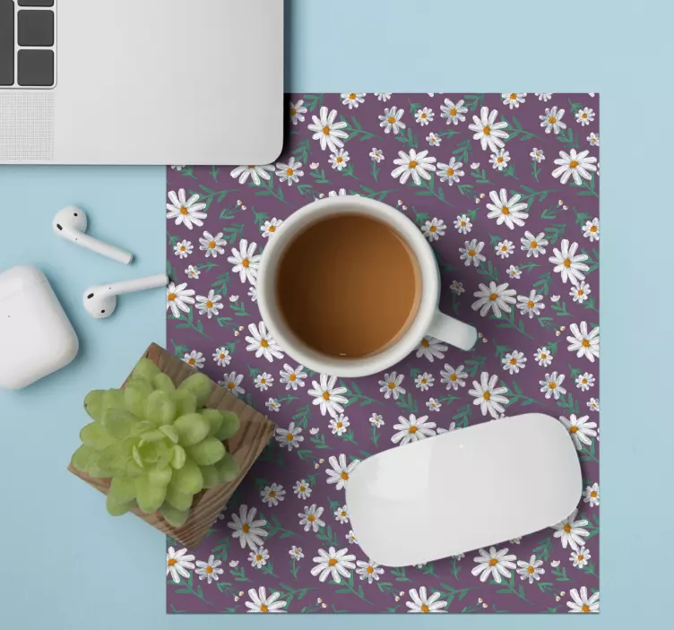 Mouse pad patterns floral purple background - TenStickers
