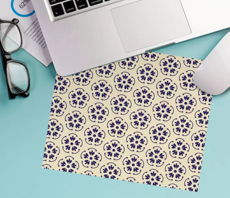 Mouse pad patterns floral tile design - TenStickers
