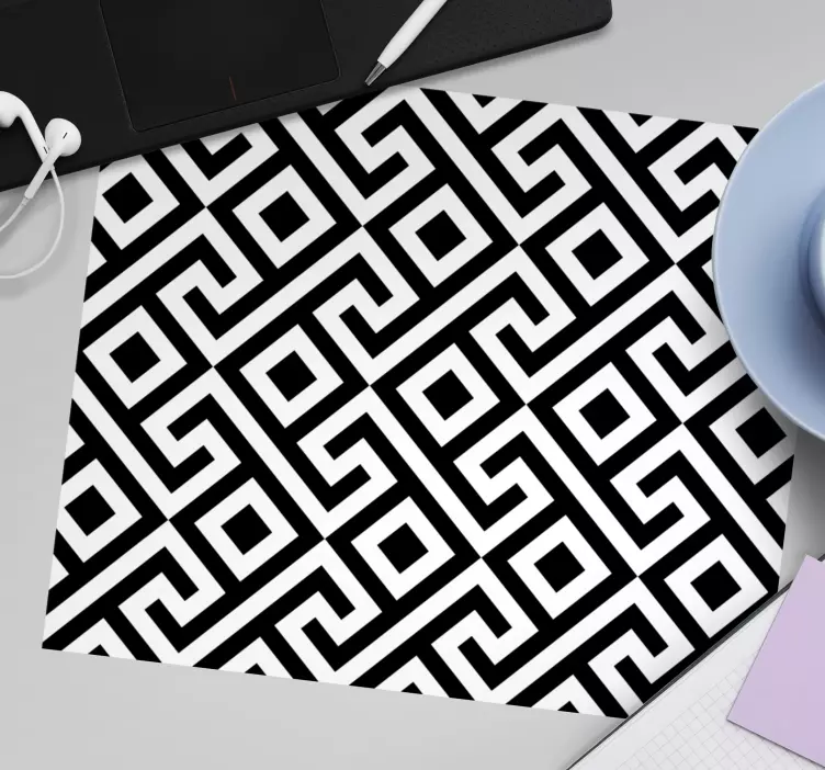 Mouse pad patterns geometric black and white - TenStickers