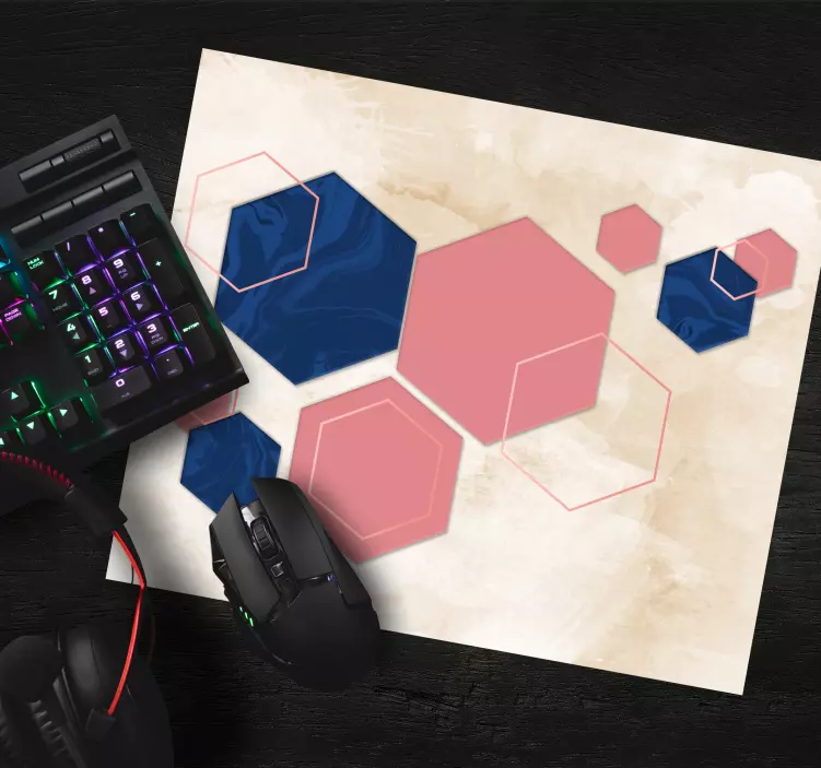 Mouse pad patterns geometric hexagon shapes - TenStickers