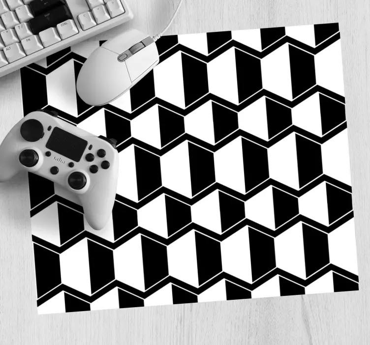 Mouse pad patterns geometric monochrome shapes - TenStickers