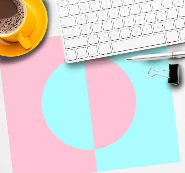 Mouse pad patterns geometric pink aqua contrast - TenStickers