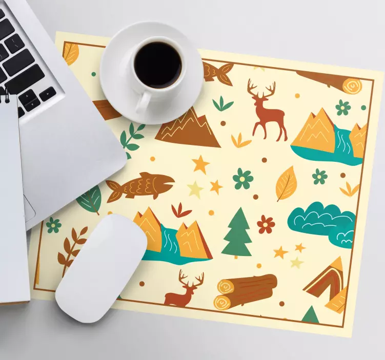 Mouse pad patterns inspired by nature motifs - TenStickers