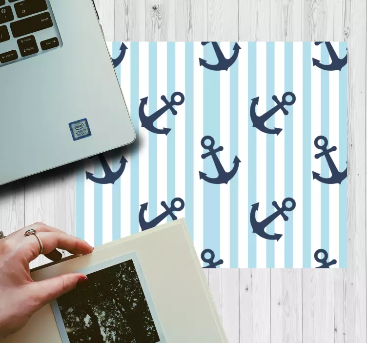 Mouse pad patterns nautical anchor design - TenStickers