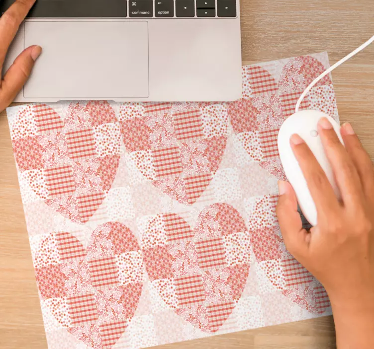 Mouse pad patterns patchwork heart design - TenStickers