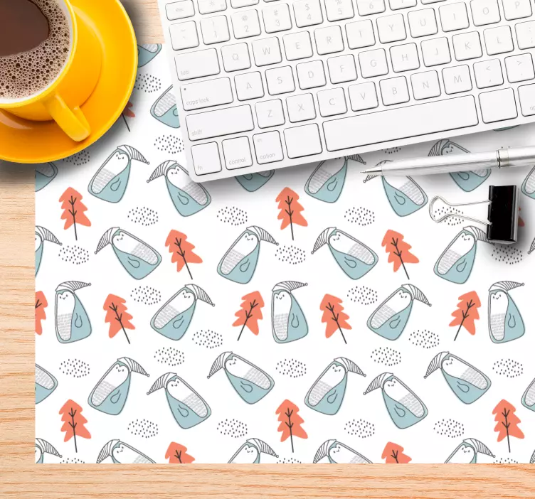 Mouse pad patterns playful leaf design - TenStickers