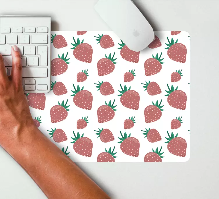 Mouse pad patterns playful strawberry design - TenStickers