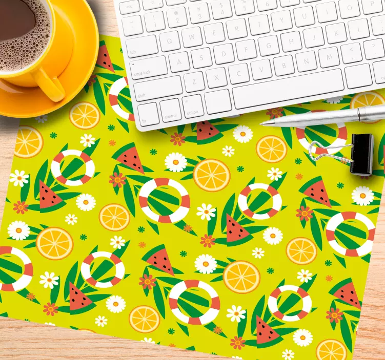 Mouse pad patterns playful summer tropics - TenStickers