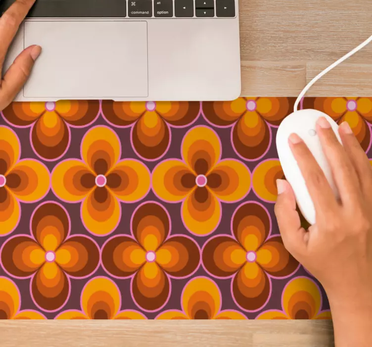Mouse pad patterns retro floral design - TenStickers