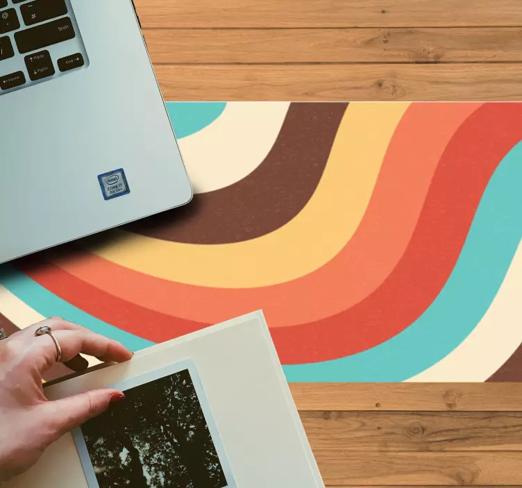 Mouse pad patterns retro flowing waves - TenStickers