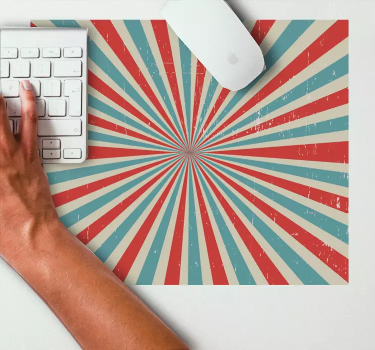 Mouse pad patterns retro radiating lines - TenStickers
