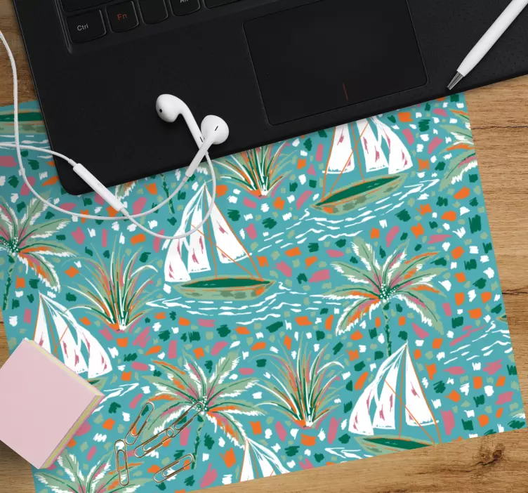Mouse pad patterns sailing palm design - TenStickers