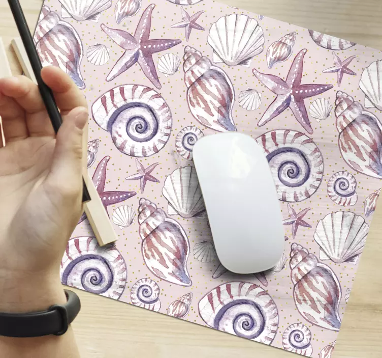 Mouse pad patterns shell and starfish design - TenStickers