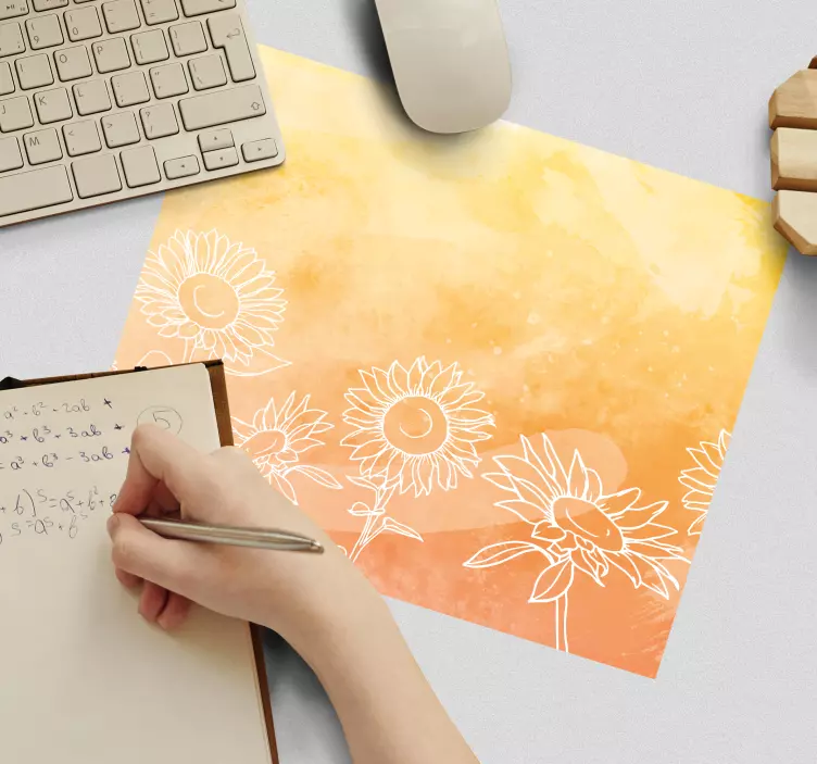 Mouse pad patterns sunflower abstract design - TenStickers