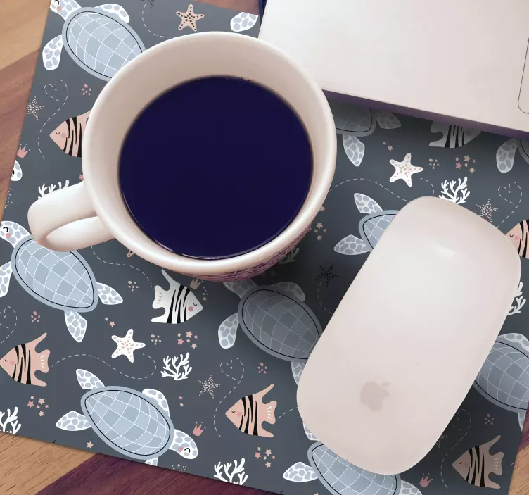 Mouse pad patterns turtle and fish design - TenStickers
