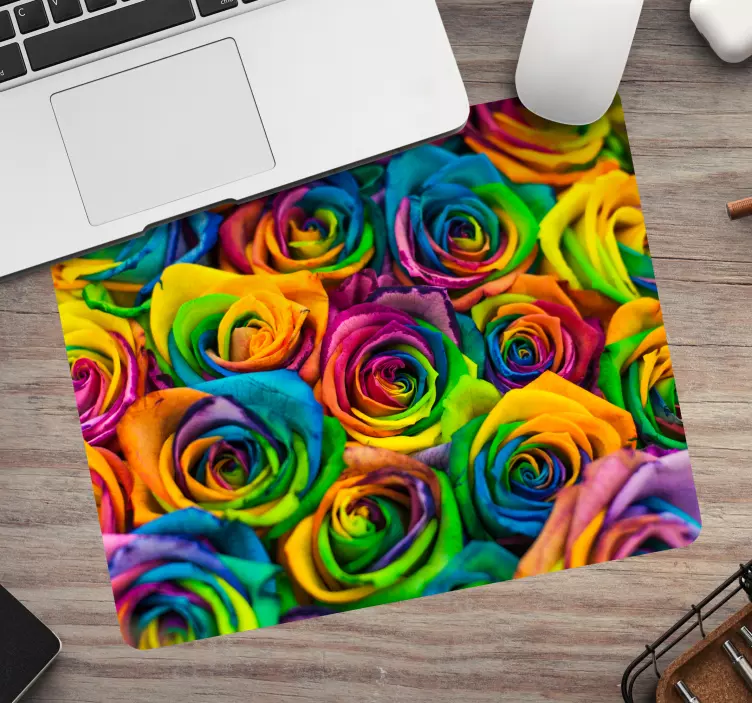 Mouse pad patterns vibrant rose arrangement - TenStickers