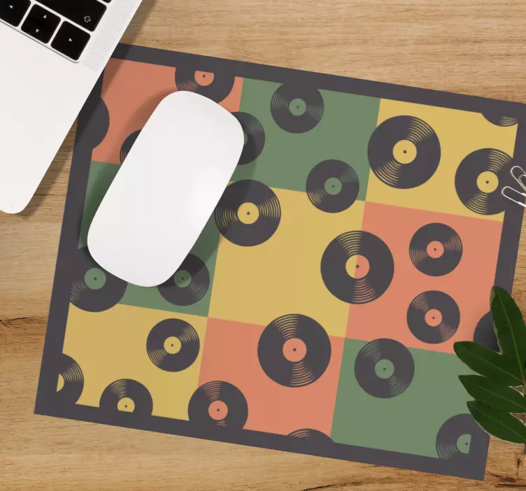 Mouse pad patterns vinyl record design - TenStickers