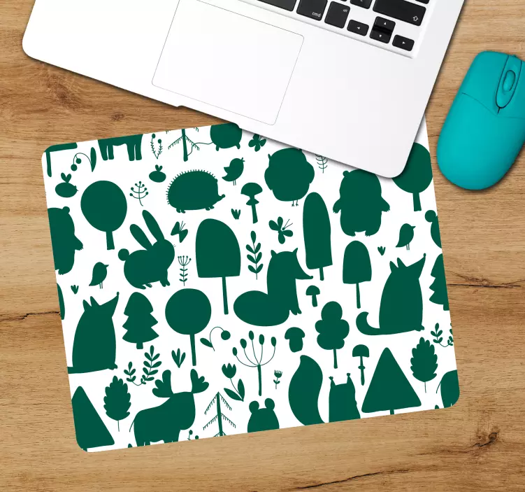 Mouse pad patterns whimsical forest shapes - TenStickers