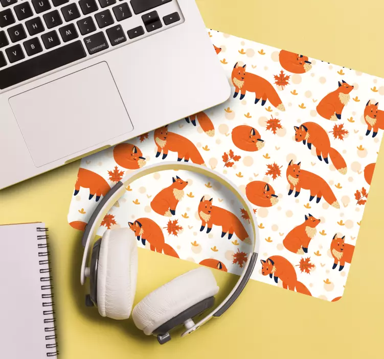 Mouse pad patterns whimsical fox designs - TenStickers