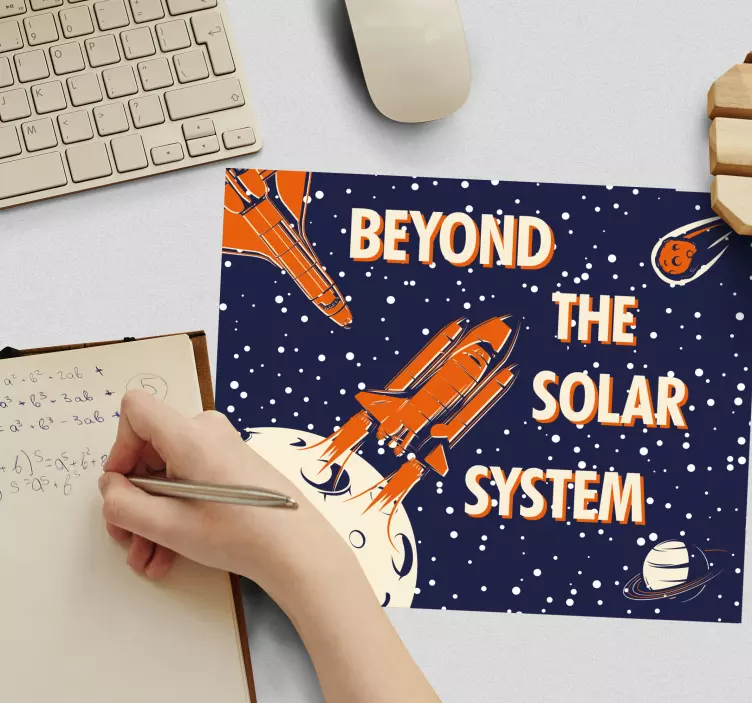 Mouse pad quotes exploration beyond stars - TenStickers