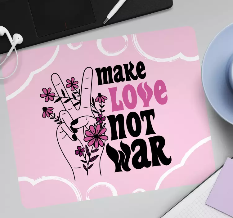 Mouse pad quotes peace hand gesture - TenStickers