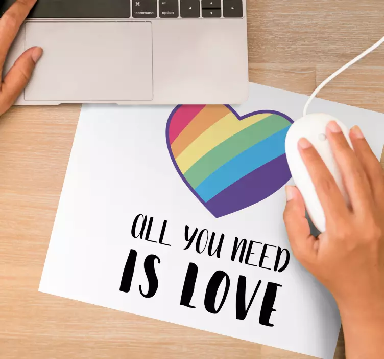 Mouse pad quotes rainbow heart love quotes - TenStickers