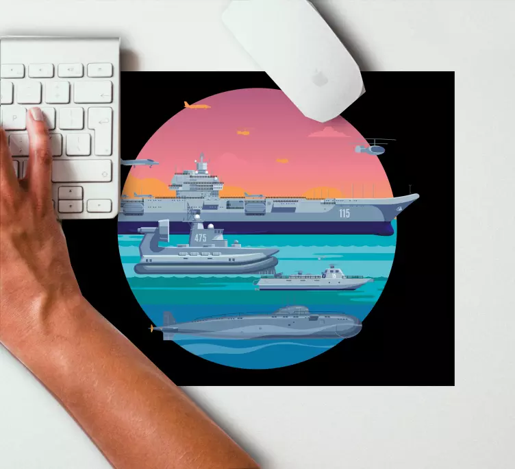 Naval fleet scene gaming mouse pad - TenStickers
