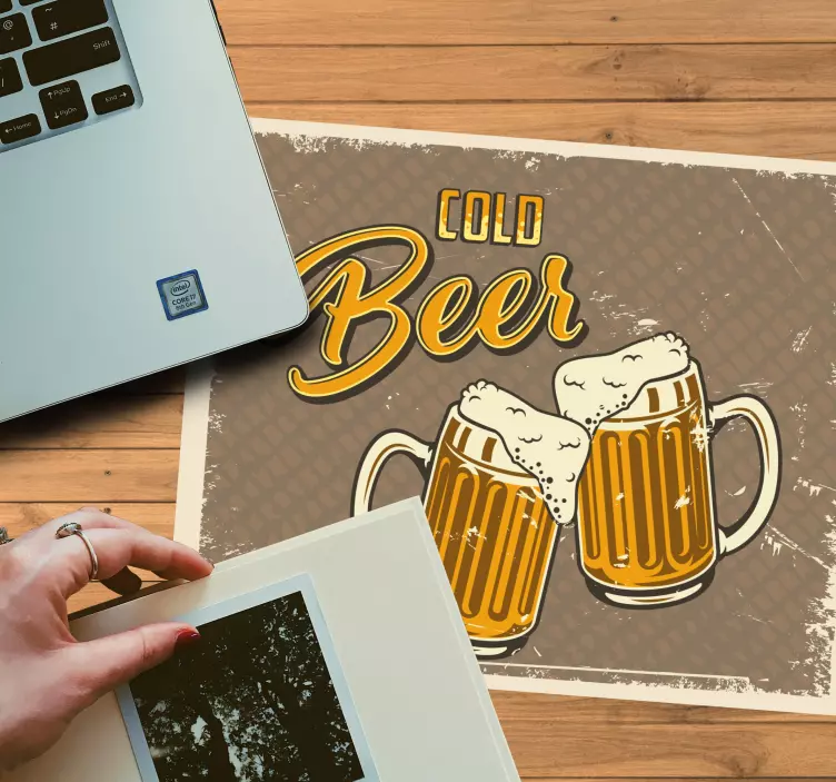 Original mouse pad beer mug design - TenStickers