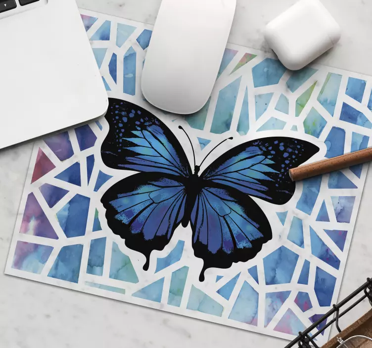Original mouse pad butterfly mosaic design - TenStickers