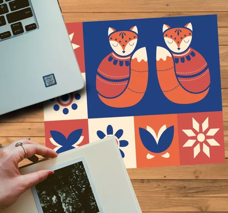 Original mouse pad charming fox pair - TenStickers