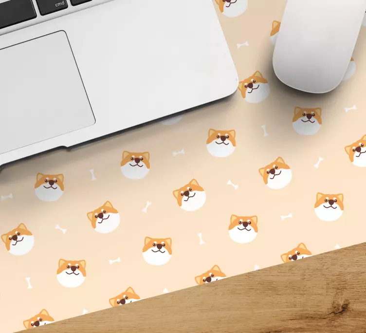 Original mouse pad cheerful shiba faces - TenStickers