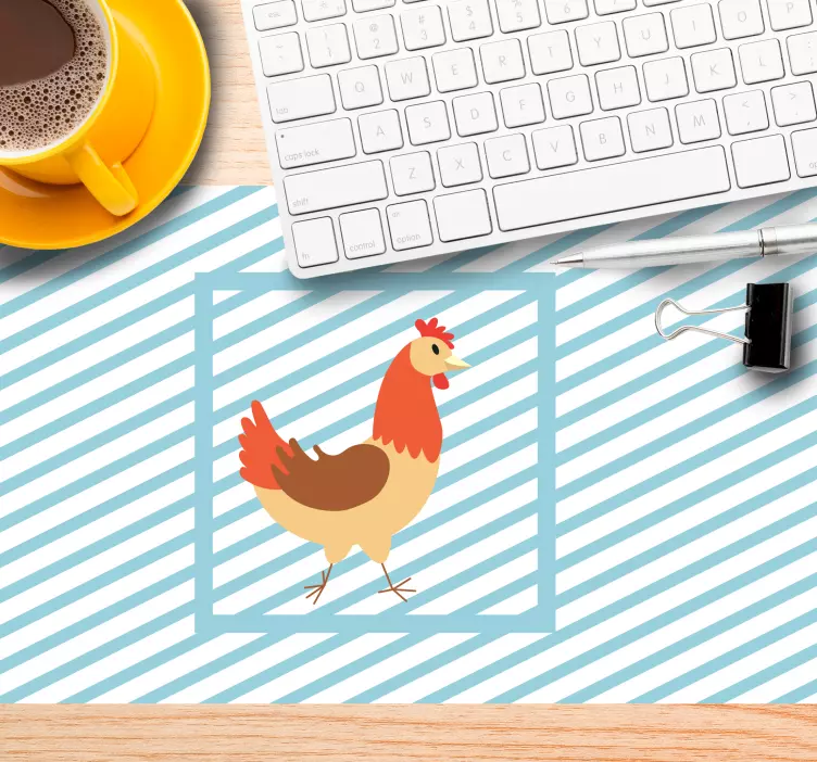 Original mouse pad chicken on stripes - TenStickers