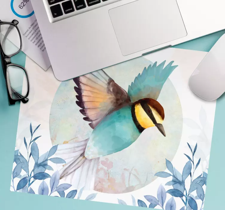 Original mouse pad colorful bird flight - TenStickers
