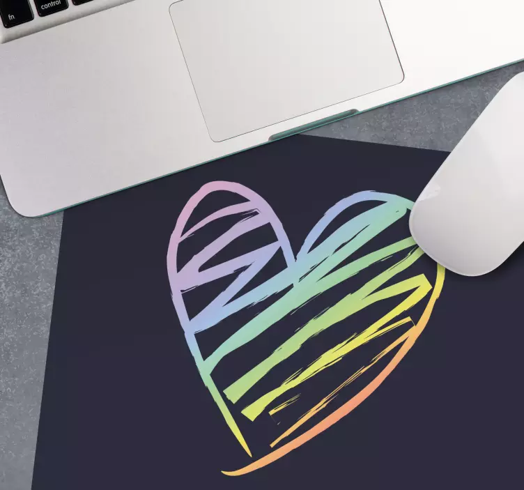 Original mouse pad colorful heart shape - TenStickers