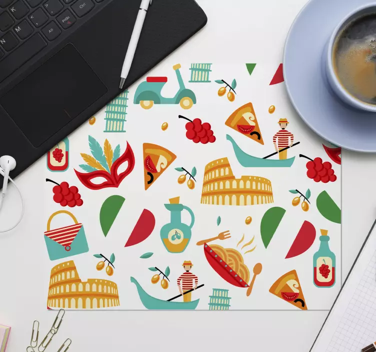 Original mouse pad colorful italian cuisine - TenStickers